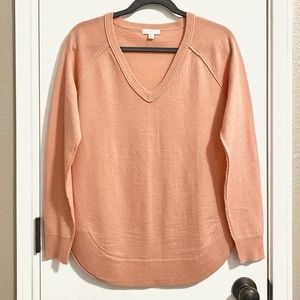 14th & Union Salmon Pink V Neck Sweater
